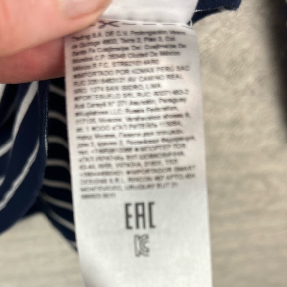 GAP Luxe Navy Striped Nautical Crew Neck Long Sleeve Size Large Preppy Prep - Picture 10 of 13